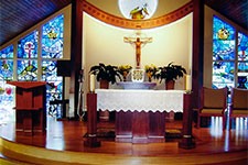 Our Lady of Humility - custom furnishings and reredos wall